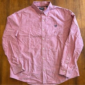 Chaps Oxford Button Down Shirt | Men’s Large | Stretch Cotton | Salmon